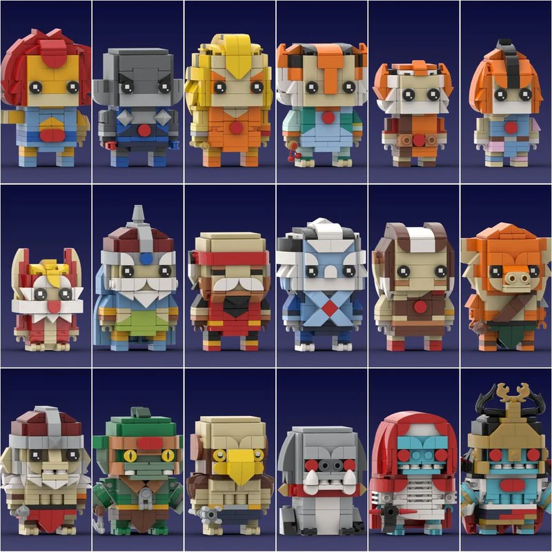 

3154PCSMOC Thundercatses Brickheadz Classic Cartoon Heroes Display Model DIY Building Blocks Gift for Adult Collectors