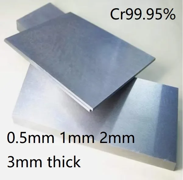 

0.5mm 1mm 2mm 3mm thickness Cr 99.95% pure chromium plate Cr sheet chrome panel chrome target materials