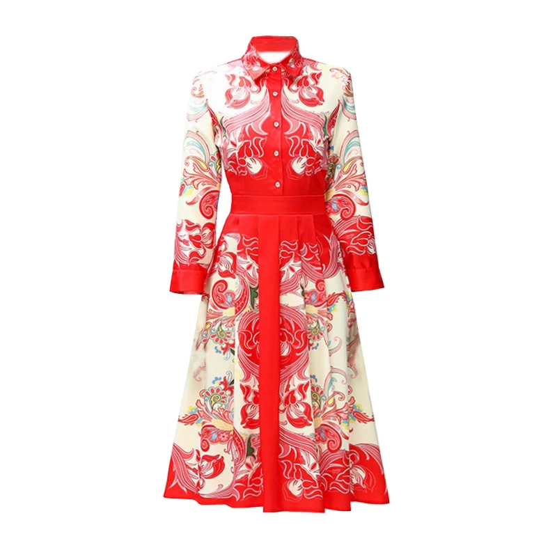 Ele groot formaat irt Dr bloemenprint Celebri geïnspireerd Briti Sle hoge taille A-lijn Dr voor dames