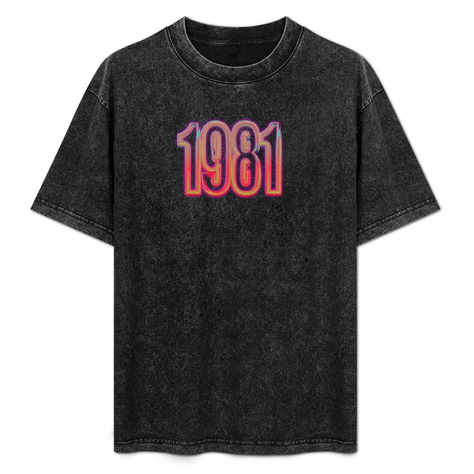 1981 Neon Retro Vintage T-Shirt blue lock cute clothes mens t shirts casual stylish