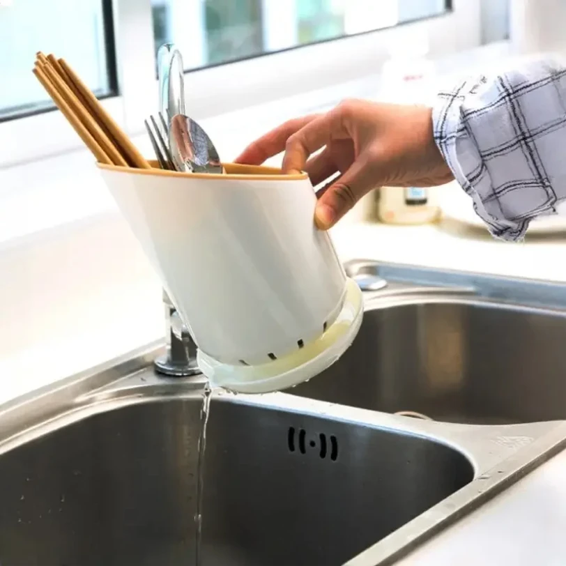 Picture 3: 1PC Plastic Storage Holder Kitchen Drying Rack for Tableware Knife Spoon Fork Drain Container Organizer Tabletop Tool