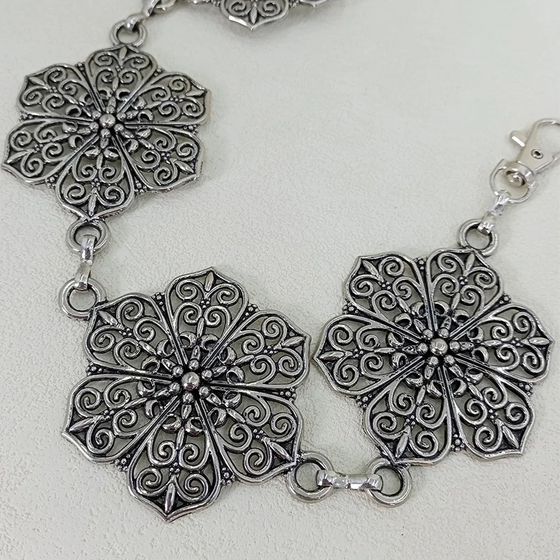 خمر الشظية فلورا المعادن الخصر حزام على شكل سلسلة الهندسة الراقية الفاخرة العلامة التجارية فاسق Y2K فستان جان حزام أحزمة الموضة للنساء