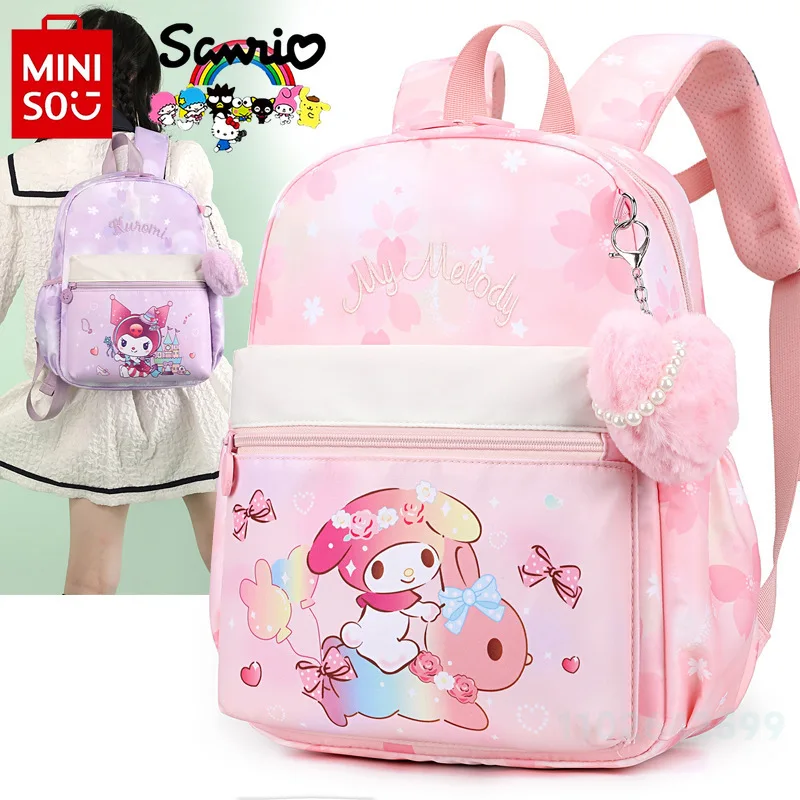 MINISO 2024 Sanrio New Student School Bag Fashionable High Quality Children's Backpack Cartoon Large Capacity Outgoing Backpack