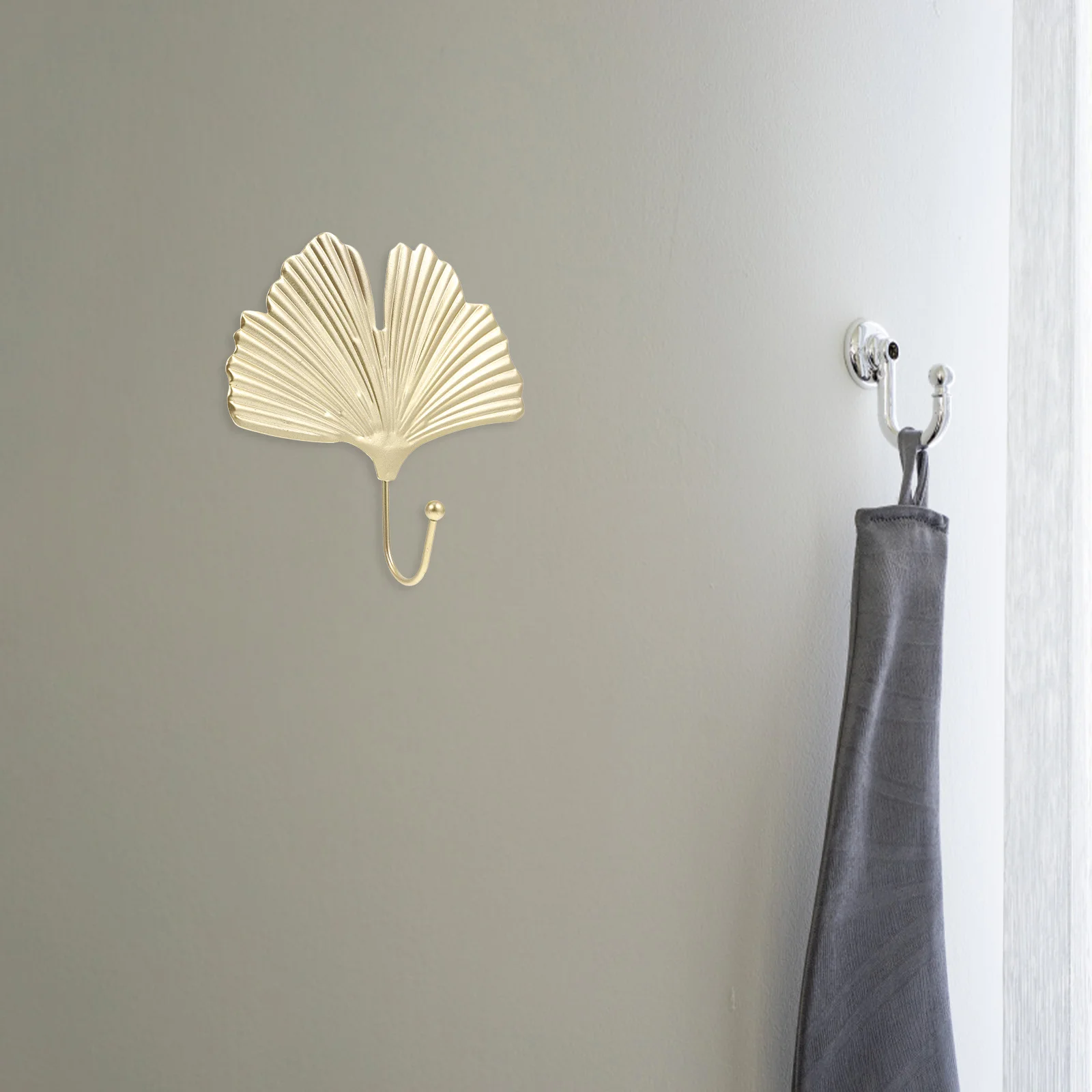 

1pc Wrought Iron Wall Golden Decor Sturdy Durable Fresh Style Creative Hook For Coats Hats Keys Bathroom Bedroom