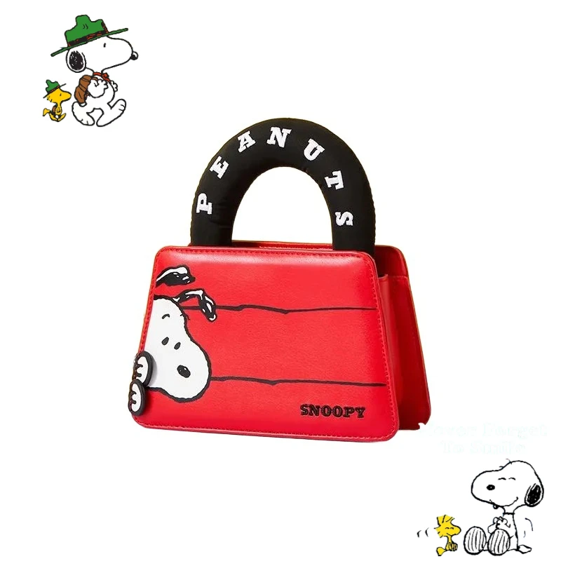 

Snoopy cartoon cute red house handbag Kawaii girls casual shoulder crossbody bag anime merchandise Halloween Christmas gift.