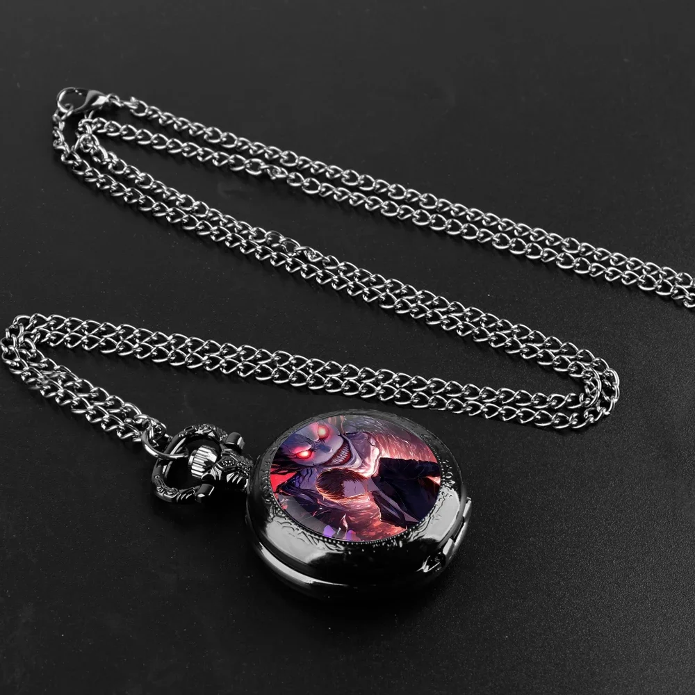 أنيمي مذكرة الموت زجاج قبة ساعة جيب المرأة قلادة قلادة ساعة رجالية كرونوغراف هدية للأصدقاء Reloj De Bolsillo
