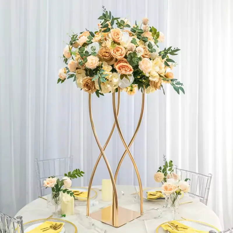 6/10 Stück 35 Zoll Gold Metall Blumenständer Vase, Tischdekoration für Hochzeit, Party, Feiertag, Event, Heimdekoration – Detail 3
