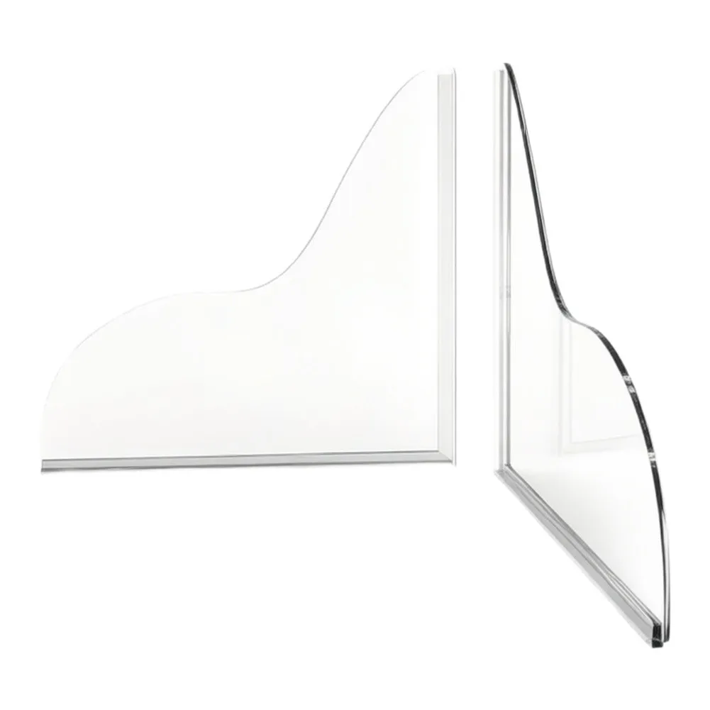 Transparent Wavy For Acrylic For Splash Guard with Strong Self-Glue for Shower and Kitchen Sink Edges 21 x 18.5 cm 2 pieces