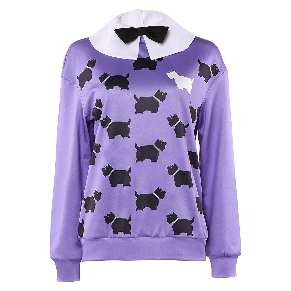 Erica Cosplay Purple Hoodie Costume Movie Stranger Disguise Women Tops Coat Collar Outfits Female Halloween Carnival Party Suit