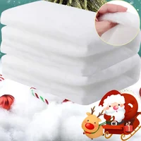 Artificial White Snow Cotton Christmas Fake Snow Fluffy Fiber Stuffing Snow Blanket Roll Xmas Tree Backdrop Covering Party Decor 3