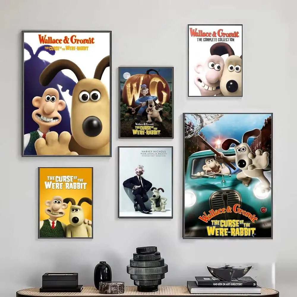 1 قطعة والاس و G-GromitS الكلب ذاتية اللصق ملصق فني ديكور اللوحة جدار ورق فني ديكور المنزل