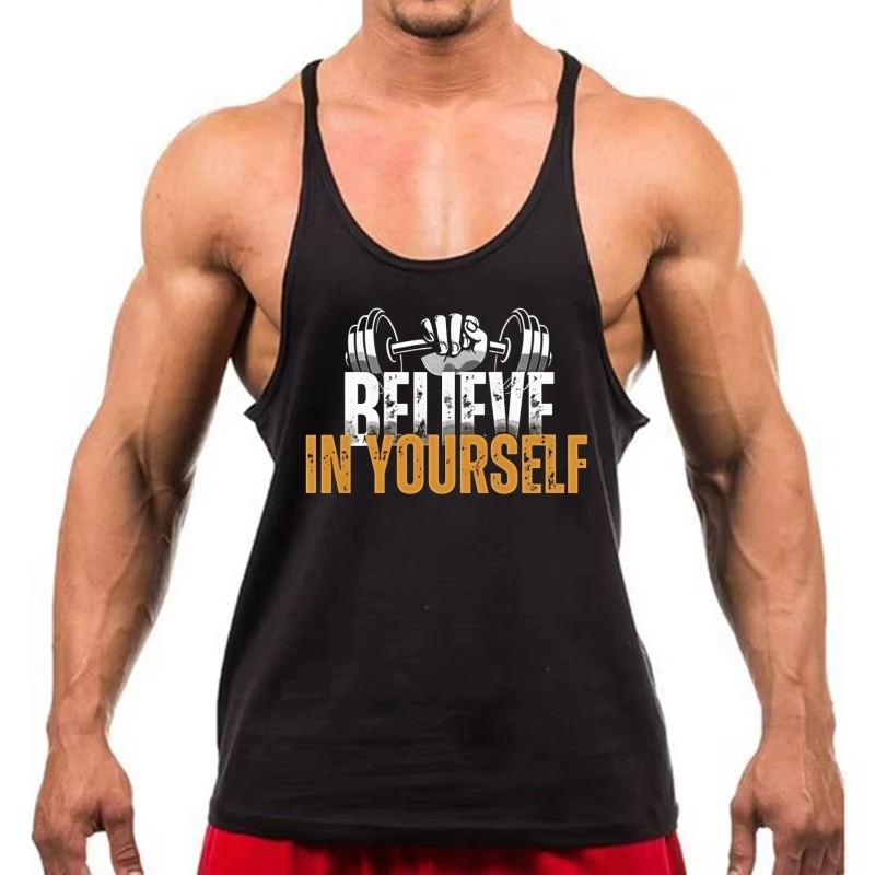 

Мужской жилет-стрингер для бодибилдинга, бретельки для тренажерного зала и фитнеса, майка без рукавов для спортивных тренировок, повседневная тренировочная одежда