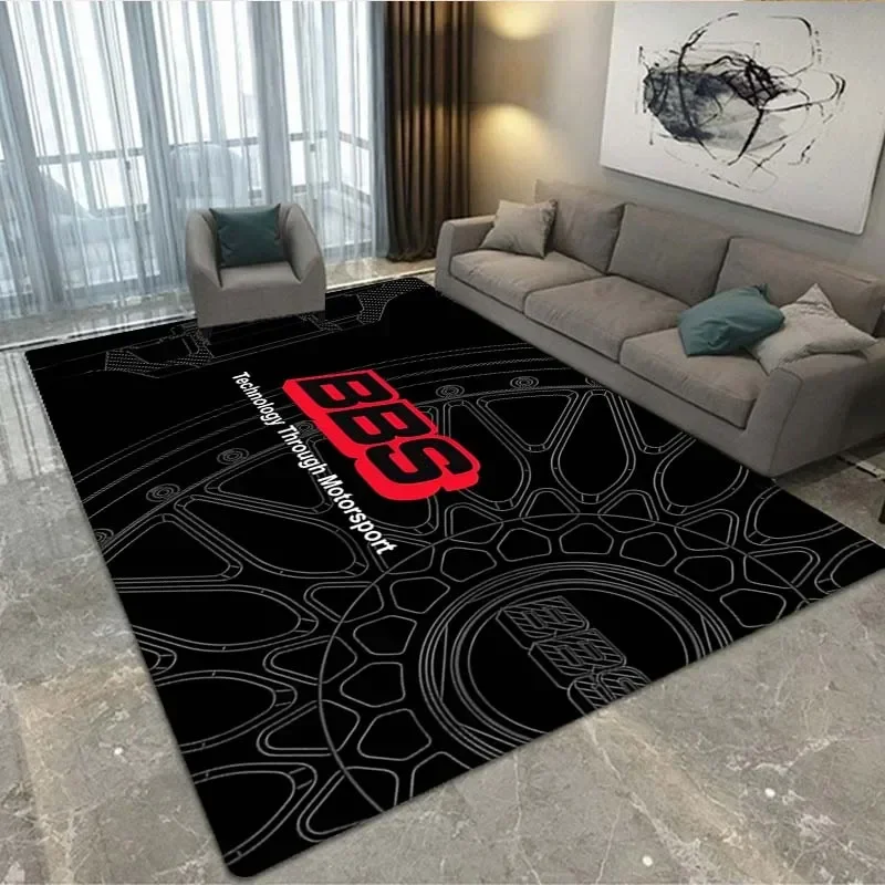 

BBS racing 3D printed carpet, living room and bedroom decorative carpet, kitchen and bathroom anti-skid floor mat, door mat-Rug