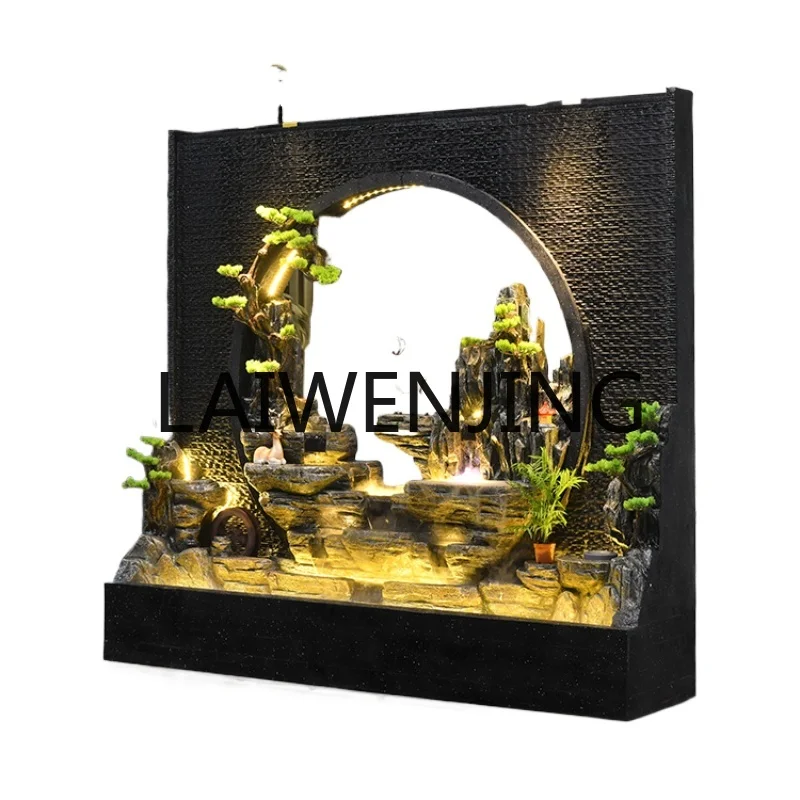 

RWJ Water Curtain Wall Water Wall Screen Background Wall Rockery Circulating Water Fish Tank Decoration