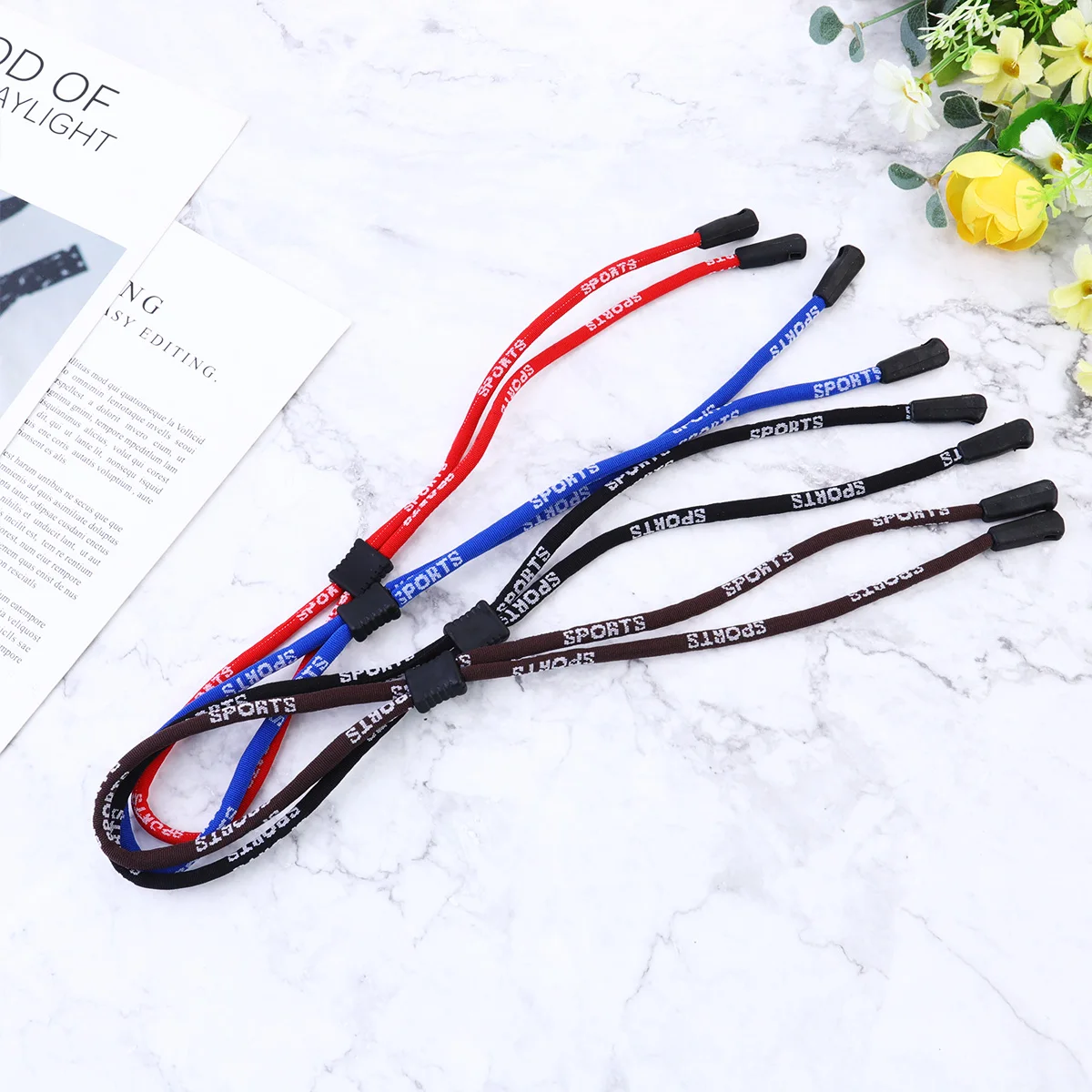 4 Uds cuerda para gafas deportes al aire libre ajustable antideslizante correa para gafas portátil ligero para uso diario rojo azul negro marrón