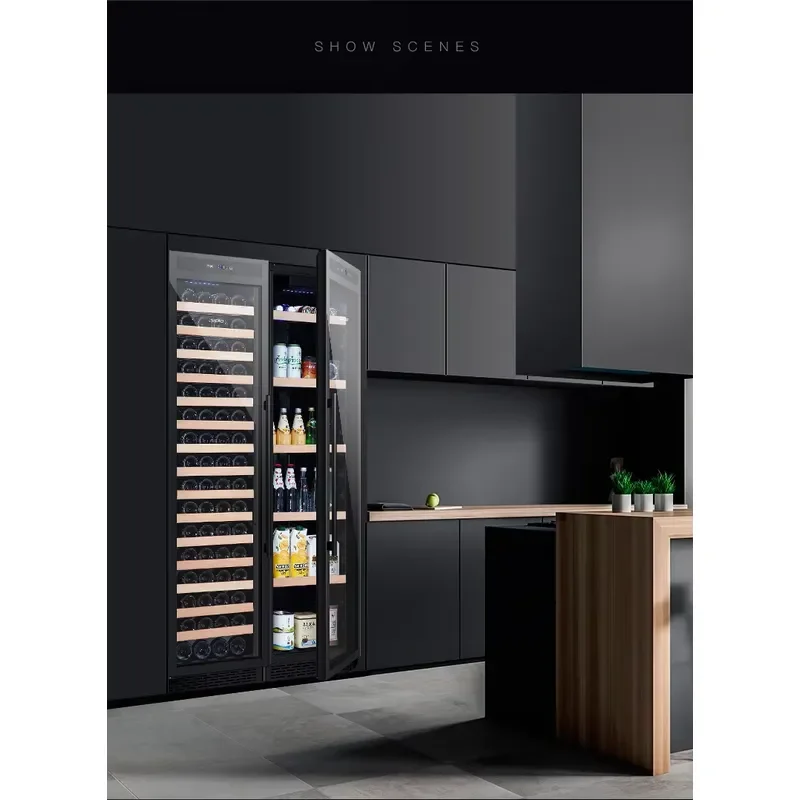 Transparent Wine Fridge Beverage Cooler Cellar Refrigerator With Light Glass Door Home Bar Kitchen Storage For Red White Wine
