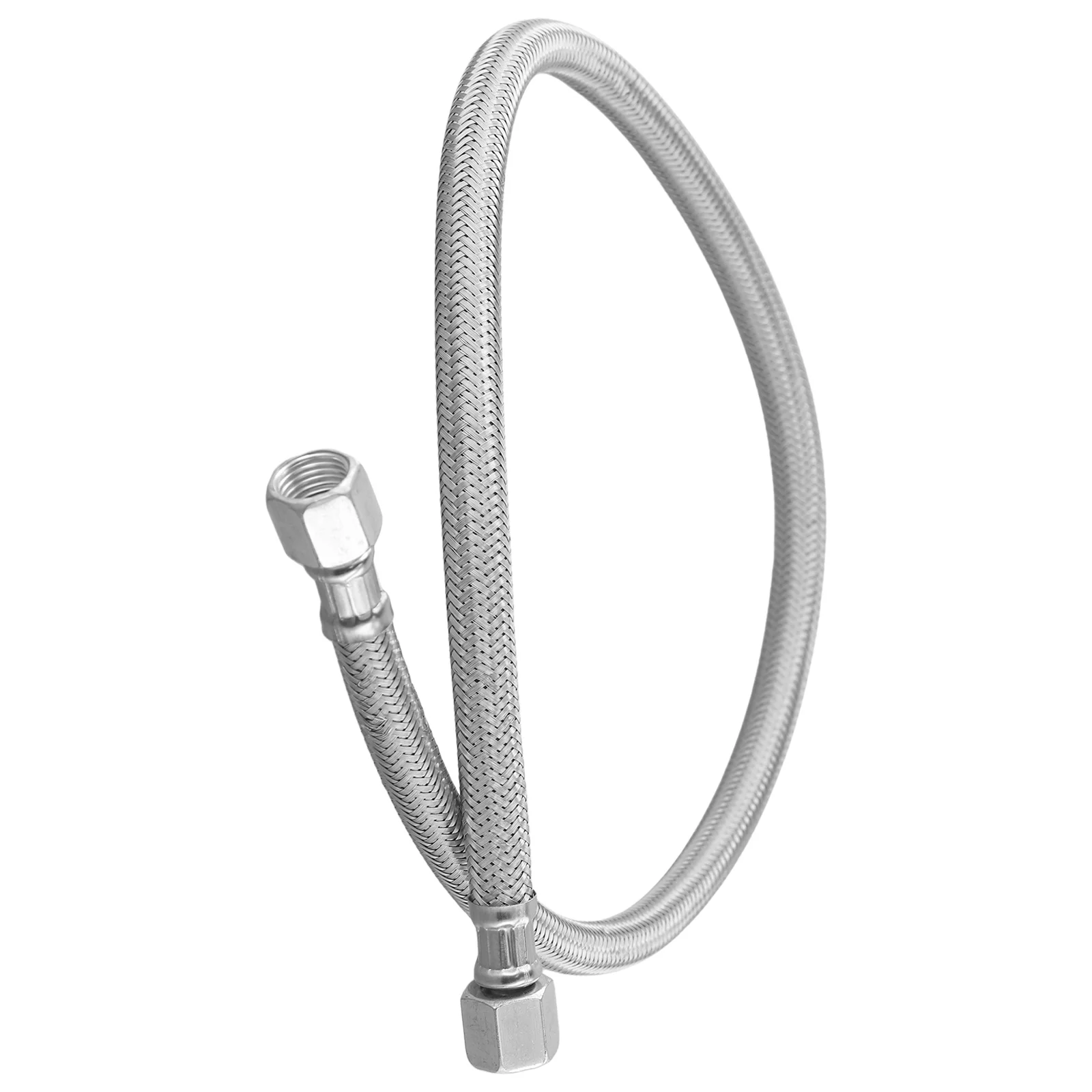Stainless Steel Flexible Intake Hose for Air Compressor 750mm with Check Valve F14 1.5mm Hex Nut for Oil Applications