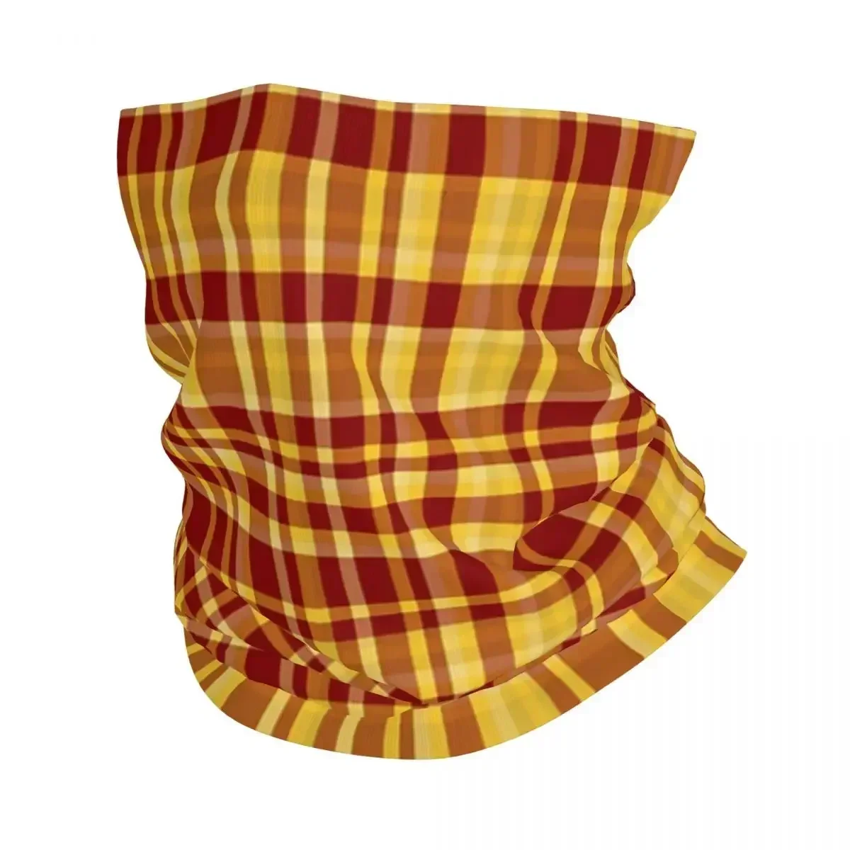 Bandana xadrez vermelho escuro e dourado unisex, tampa do pescoço, máscara impressa, lenço, balaclava, quente, ciclismo, adulto, inverno