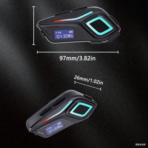 Imagen 2 del producto Auriculares Bluetooth 5,3 para casco de motocicleta, Kit de teléfono inalámbrico con llamadas manos libres, auriculares impermeables, reproductor de música MP3, altavoz