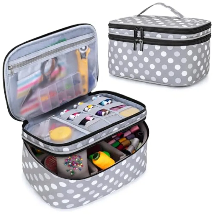 

Double-Layer Sewing Accessories Organizer Sewing Supplies Organizer for Needles Thread Scissors Measuring Tape and Other Sewing