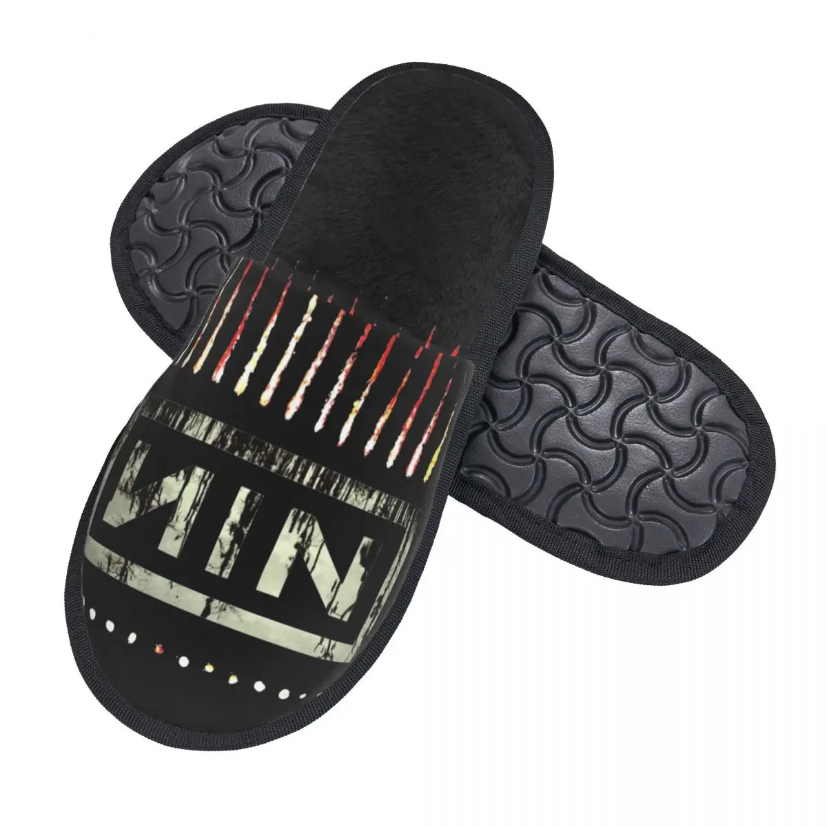 Winter Home Cotton Slippers Nine Inch Nails NIN Rock Band Merch Household Fur Slippers Slides Indoor Cozy Anti-skid Slides