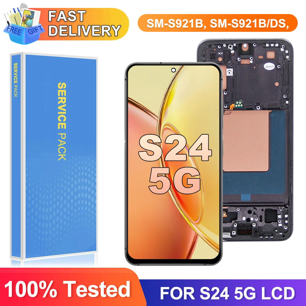 tft-for-samsung-s24-sm-s9210-display-touch-screen-digitizer-assembly-pass-with-frame-for-samsung-s24-lcd-replacement-parts