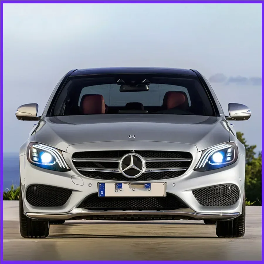 

Автомобильные светодиодные фары в сборе для Benz GLK W205 2015-2020, автоматические противотуманные фары DRL, стоп-сигнал поворота, лампа Plug and Play