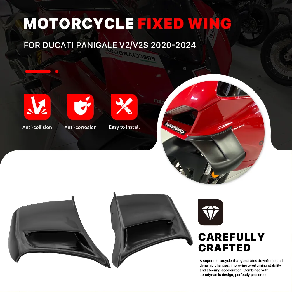 

For DUCATI PANIGALE V2 V2S 2020-2024 Motorcycle Fixed Wing Spoiler Aerodynamic Wing Side Panel Cover Side Winglet Fairing