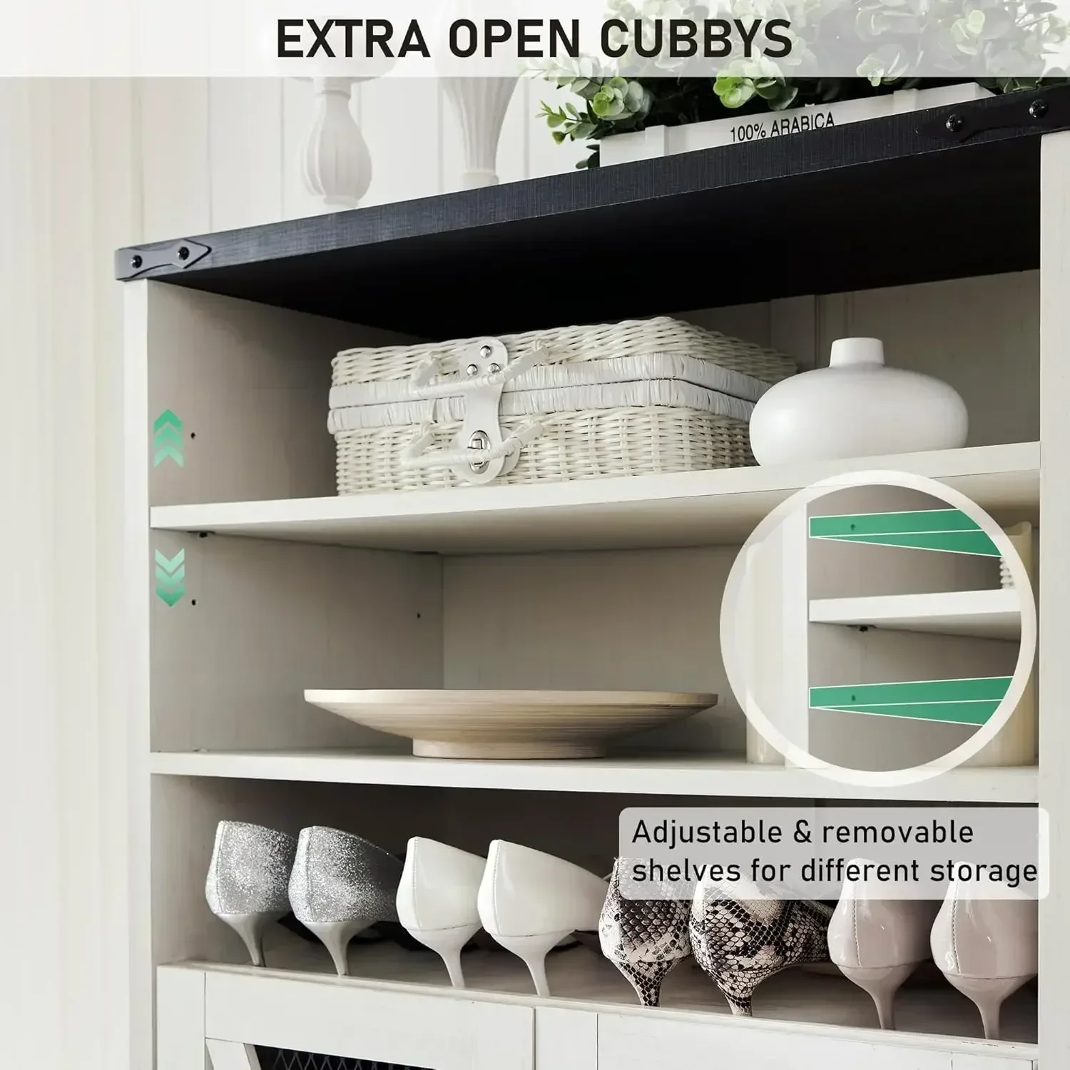 [Free Shipping, New Arrival!]Farmhouse Shoe Cabinet, 72