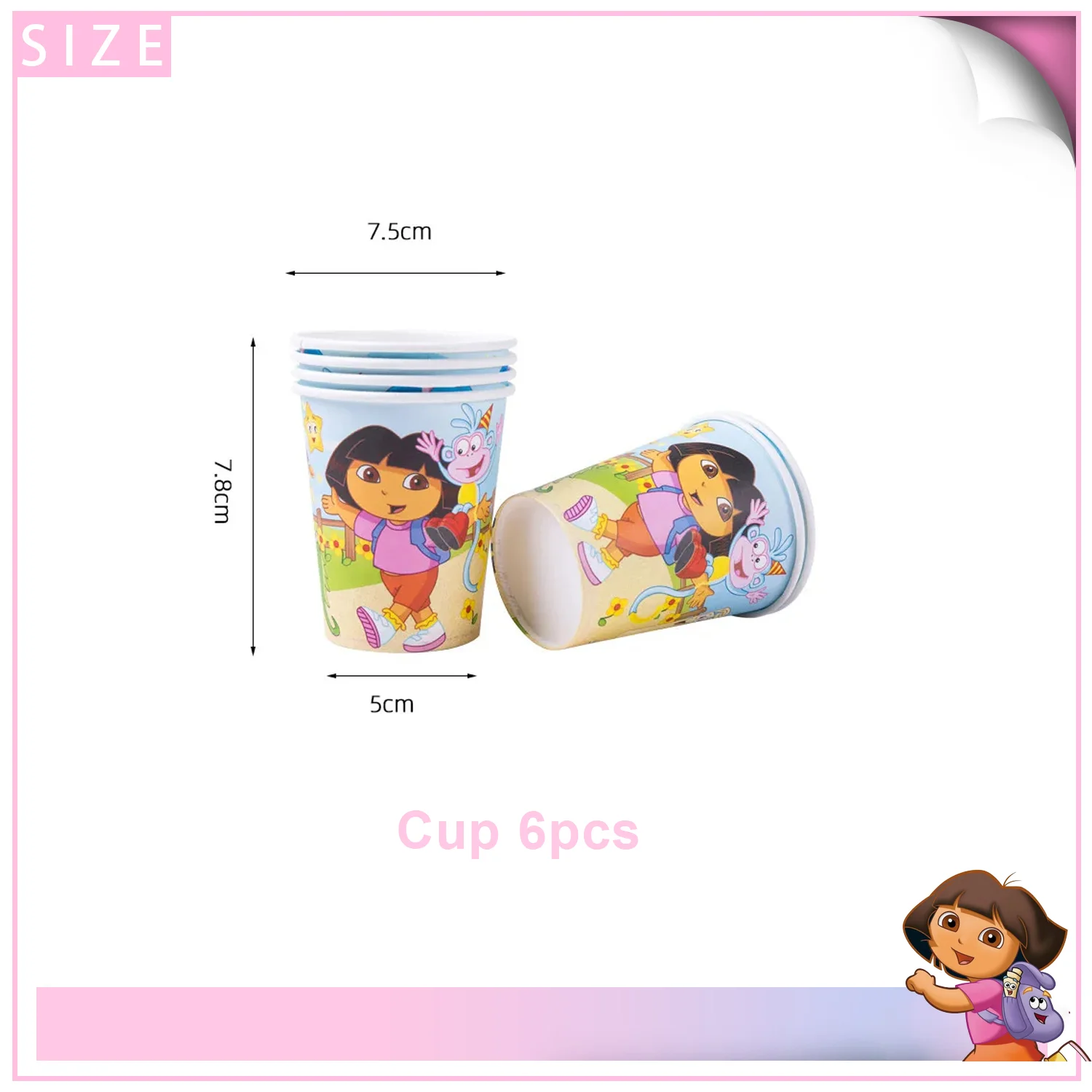 لطيف D-Dora &ed المستكشفين طفل حفلة عيد ميلاد الديكور بالون رقمي أدوات المائدة القابل للتصرف راية خلفية استحمام الطفل هدية #4