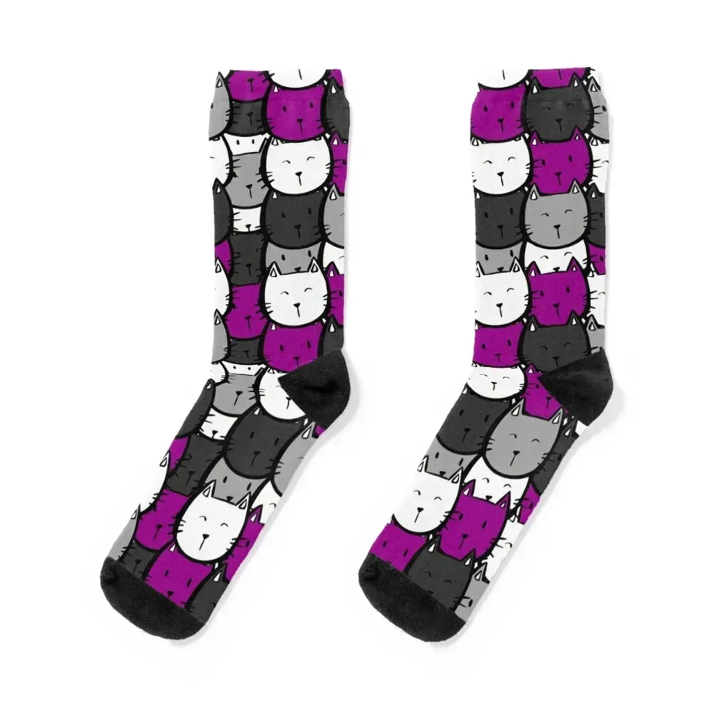 

Subtle Ace Flag Cat Pattern Socks custom sports winter gifts Lots luxury Women's Socks Men's