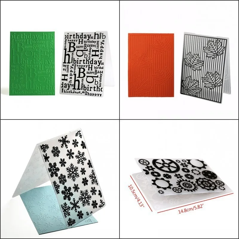 Plantilla de carpeta en relieve, plantilla de encaje texturizado para hacer tarjetas de feliz cumpleaños, manualidades hechas a mano de papel para álbum de recortes DIY