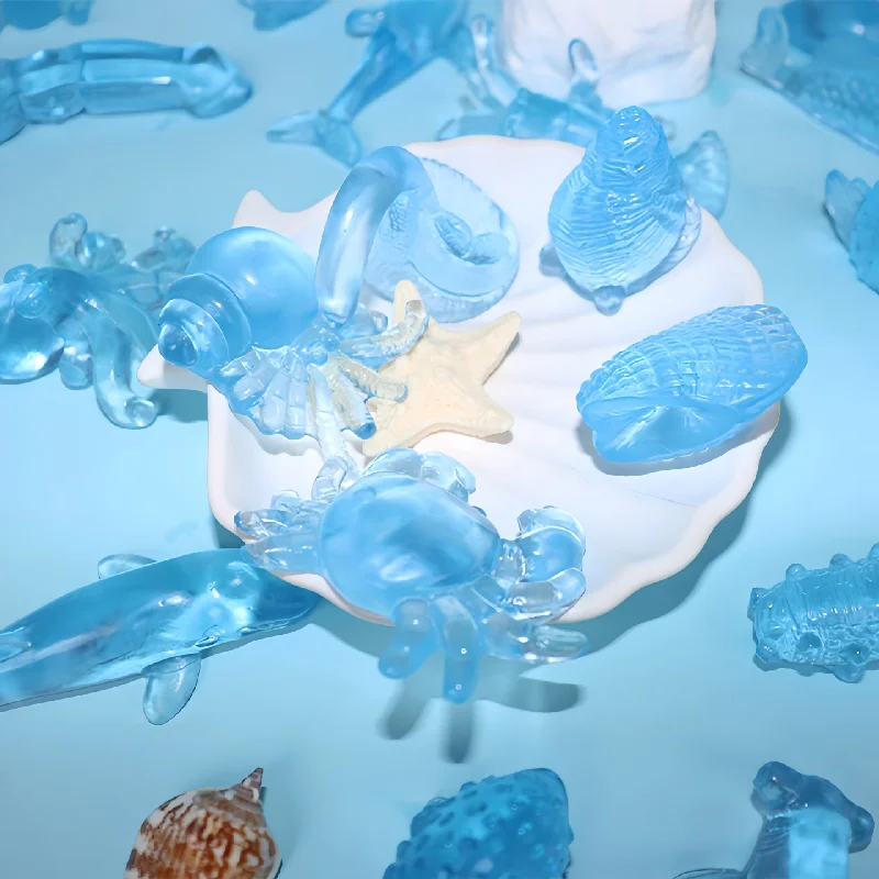 10 قطعة جديد طابا Squshy Kawaii الأزرق البسيطة الحيوان المحيط الأسماك شفافة ضغط ألعاب متململة عشوائي مفاجأة صندوق أعمى هدية عيد #3