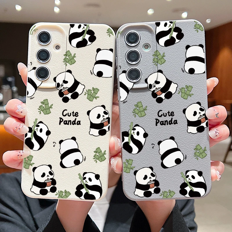 Eating Bamboo Baby Panda Case For Samsung Galaxy A55 A35 A25 A15 S24 S23 S22 Ultra S21 S20 FE A16 A52 A53 A14 A34 A54 5G Cover