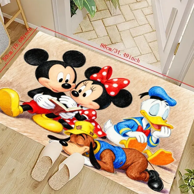 

1 шт. Disney Classic Микки Минни Дональд Гуфи мультфильм напольный коврик, милый мягкий нескользящий коврик для декора детской комнаты, гостиная Be