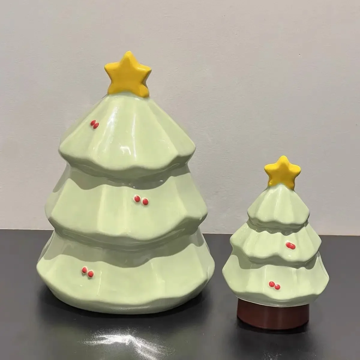 Ceramic Christmas Tree Tissue Box Desktop High Value Cute Napkin Holder for Living Room Holiday Home Decor