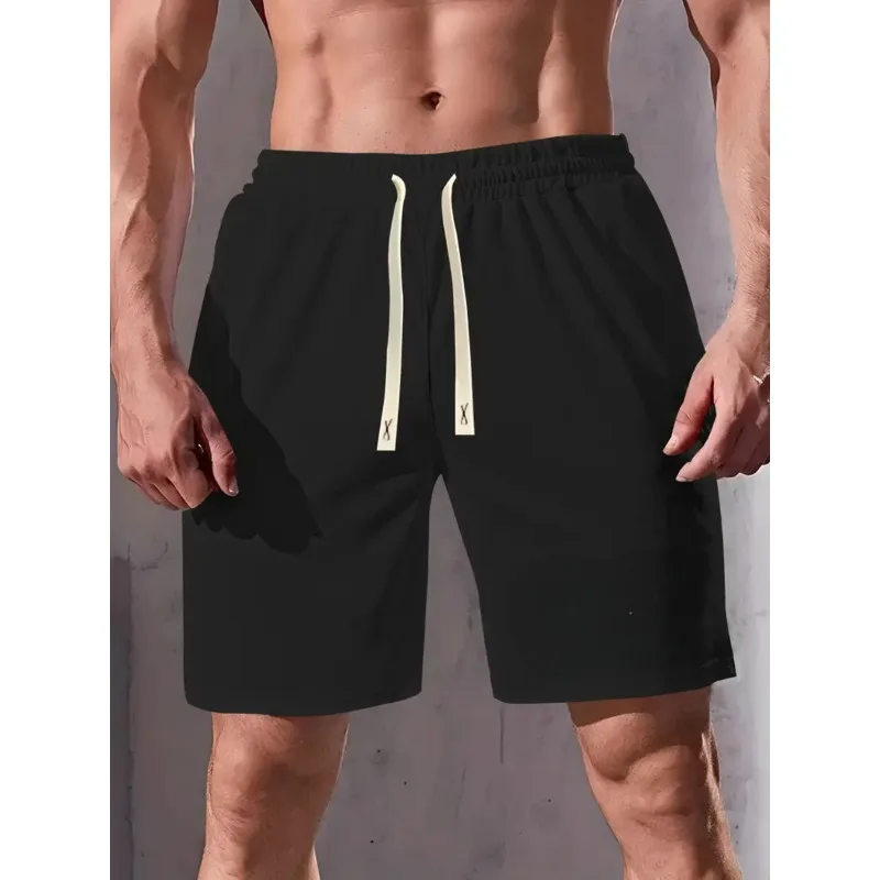 

Casual Sports Shorts Men's Summer Shorts, Breathable Lightweight Fabric, Solid Color Versatile Style