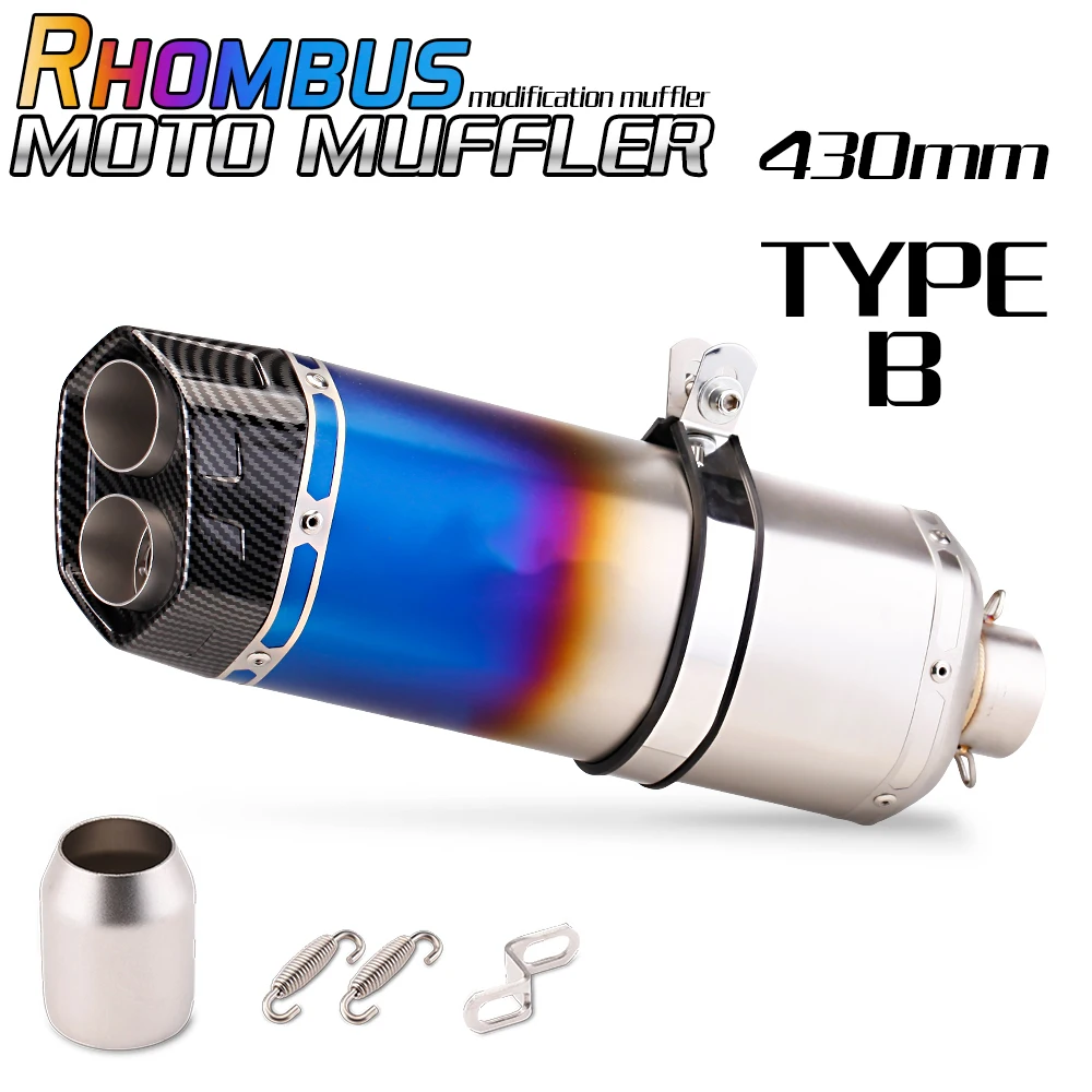 High-Efficiency 51MM motorcycle Exhaust Muffler pipe Scooter nmax R3 tmax 500 ZX6R r1 S8 NC750X CBR650 force155 - view 4