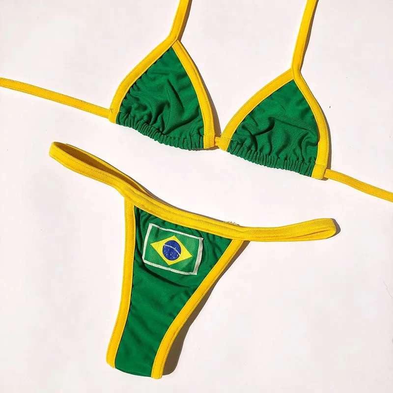 Sexy Bikini 2024 Women Brazil Embroidery Bra G-string Thong Underwear Lingerie Swimsuit Low Waist Bikinis Sets Beach Swimwear