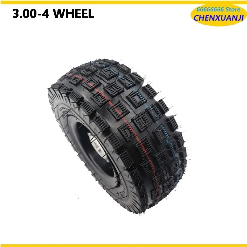 

3.00-4 10 Inch Electric Scooter Road Tire Mounted on a sturdy 4 Inch Alloy Rim Hub