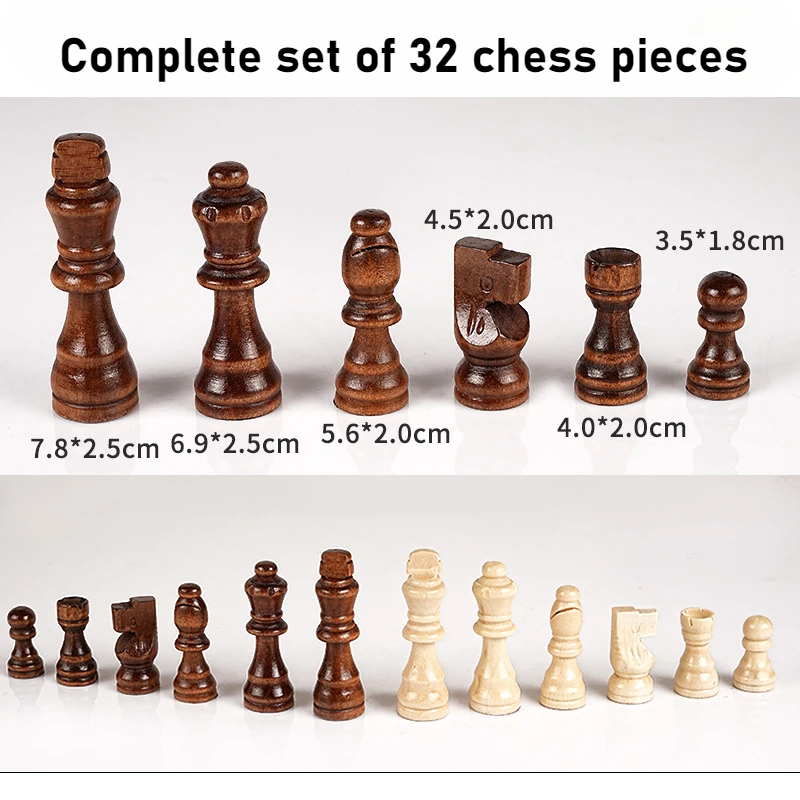 

32 шт. деревянные шахматные фигуры King Smooth без заусенцев шахматы настольные игры соревнования специальные игры-головоломки снизу бархатная ткань CN