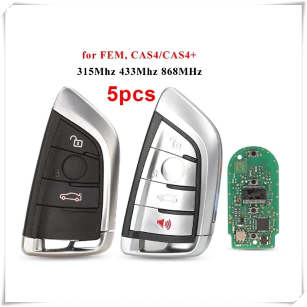 

5pcs 315/433/868MHZ 7953 4B Modified Smart Remote Key Fob for BMW F CAS4 2 3 4 5 6 7 Series X5 X6 CAS4+ FEM 2011-2017