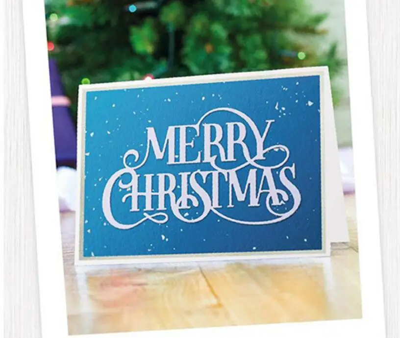 

Merry Christmas Letter metal cutting dies cut die mold Scrapbook paper craft knife mould blade punch stencils dies 1PCS