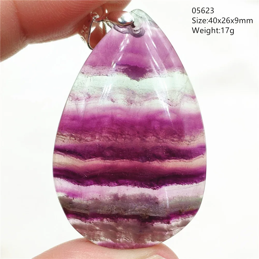 Natural Pupele Fluorite Quartz Pendant Necklace Purple Crystal Fluorite Rainbow Donut Woman Men AAAAA