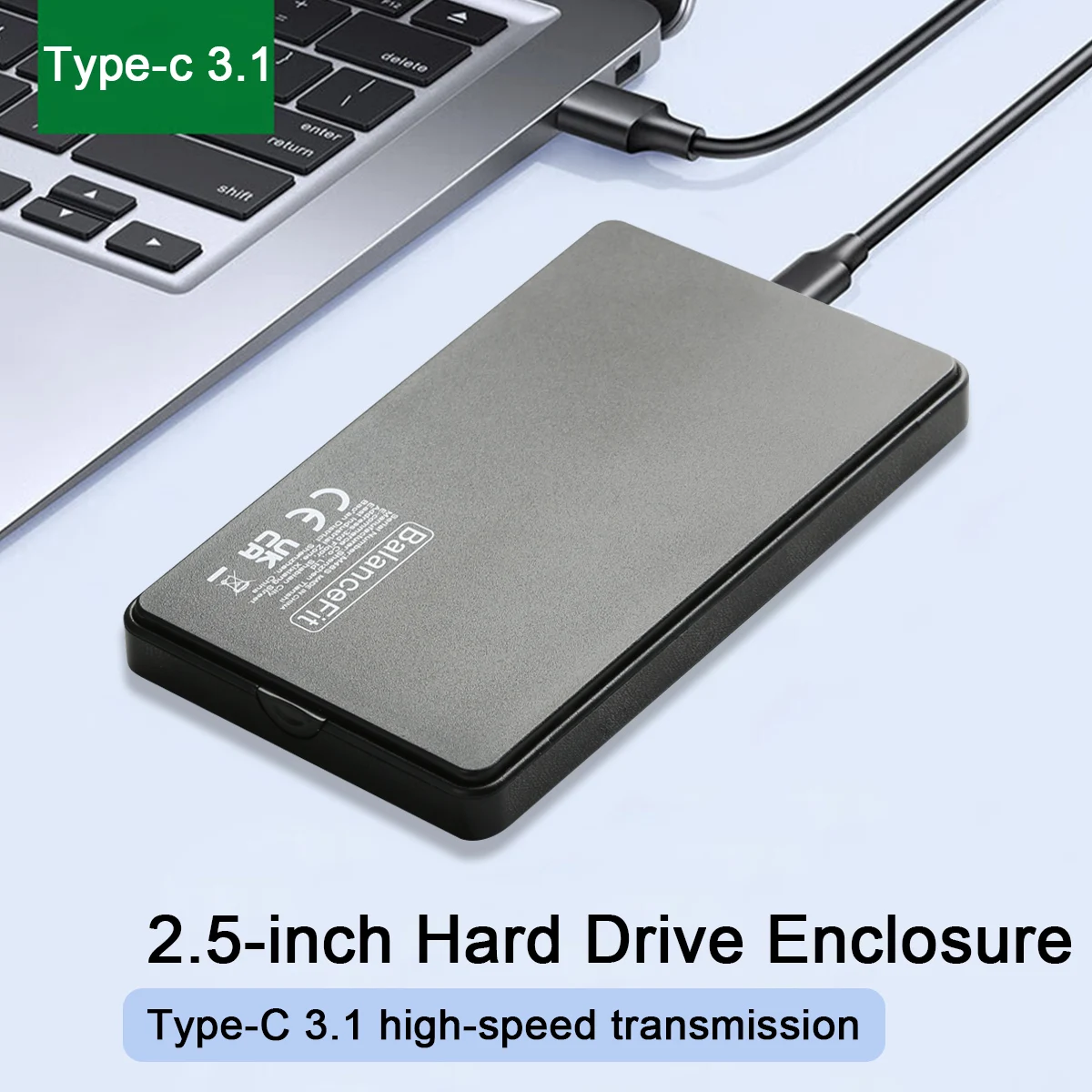 Caja HDD SSD de 2,5 pulgadas, 5Gbps SATA a USB3.0/USB 3,1, compatible con carcasa de HDD externa móvil de 6Gbps, caja de almacenamiento para PC y portátil