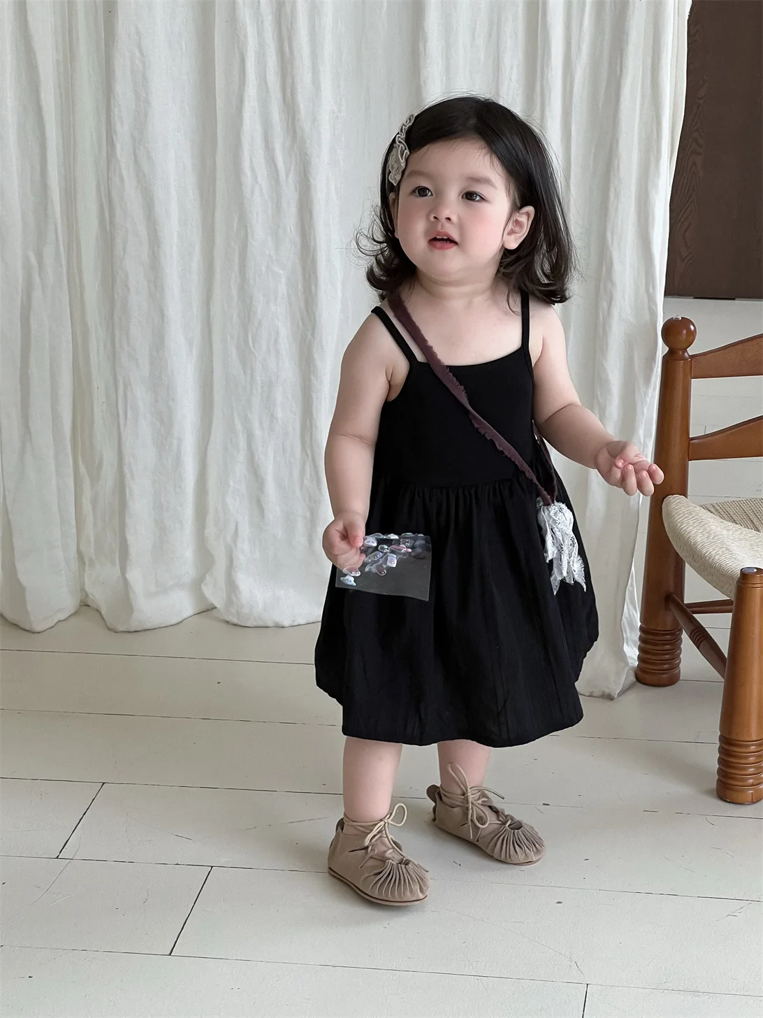 

2025 Summer New Baby Girl Sling Dress Solid Newborn Princess Dress Kids Girls Sleeveless Casual Dress Infant Clothes 0-24M