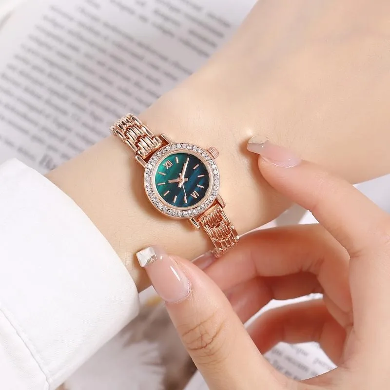 Ladies Rose Gold Small Round Watches Alloy Ladies Quartz Wristwatches 4 Colors Casual Fashion Women\'s Watches reloj mujer