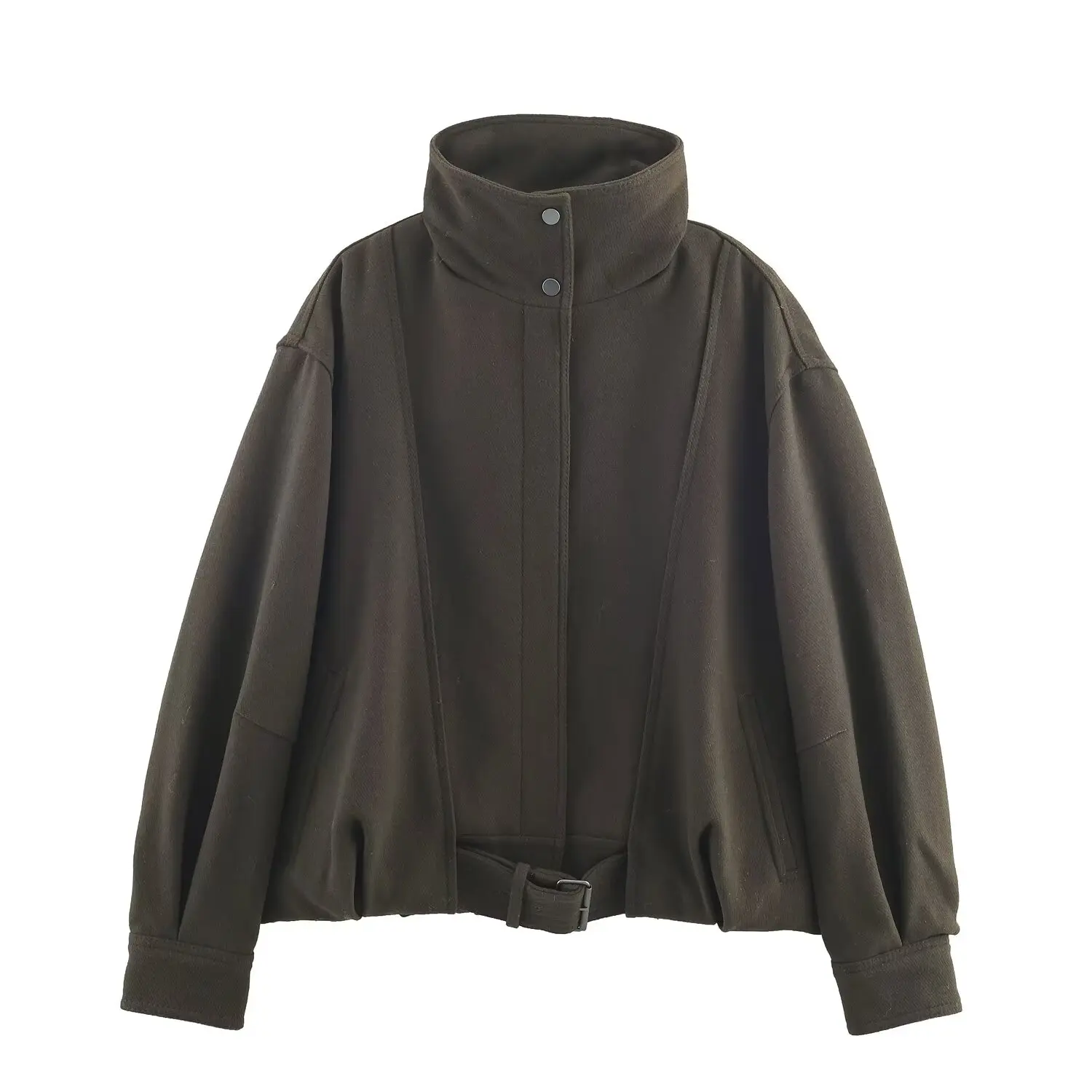 

Women's Pilot Jacket Spring Autumn Coat Female Fashion Casual Loose Outwear Lady Green Single Breasted Buckle Jackets Streetwear