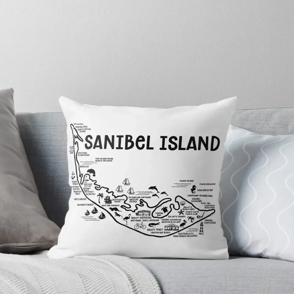

Sanibel Island Map Throw Pillow luxury home accessories New year Christmas Cushion For Home autumn decoration pillow