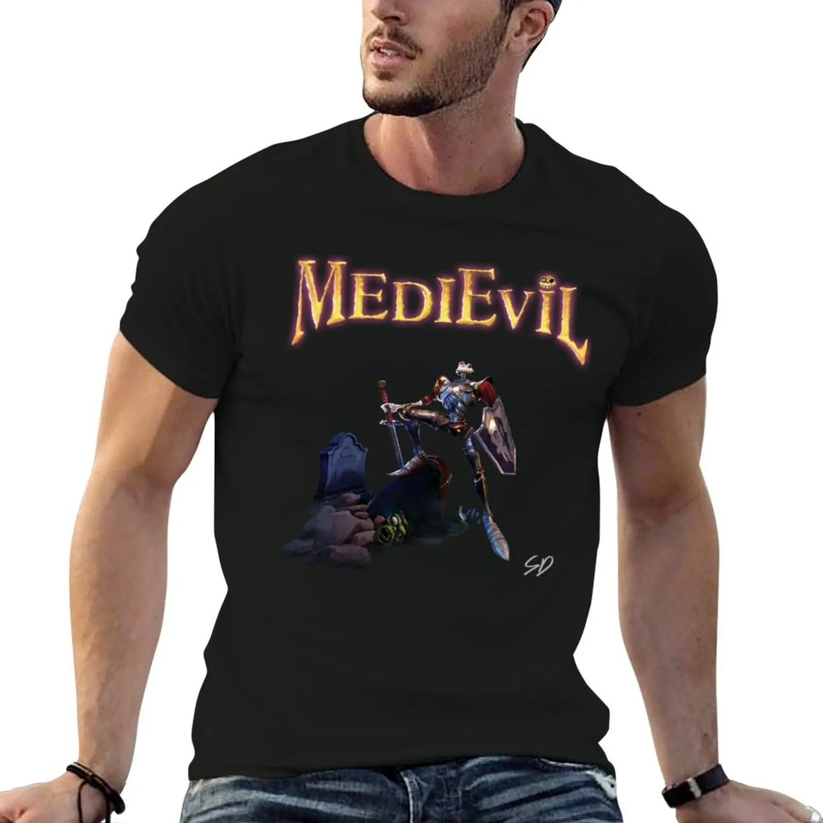 

Medievil sir daniel fortesque T-Shirt cotton t shirts man 100% t shirt man cotton T-Shirt
